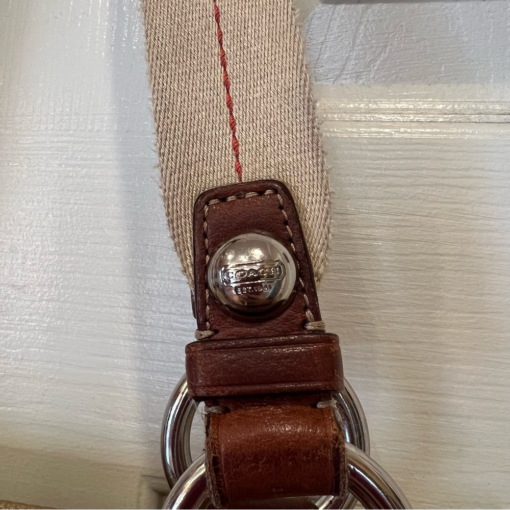 COACH 2007 Champagne Satin Fabric Hamptons Weekend Tote Purse 11748 Crossbody - Picture 5 of 16